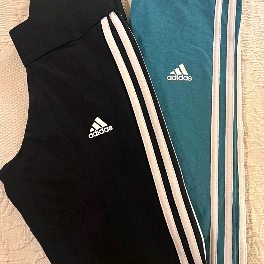 Two Pair: 3 Stripe Adidas Leggings
